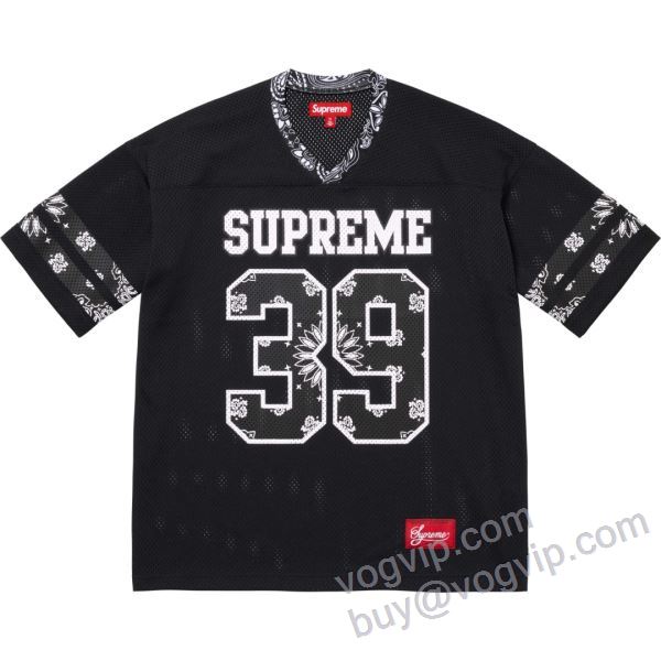 2025最安値新品 シュプリームコピー SUPREME SS25 BANDANA FOOTBALL JERSEY SUPNXZ048 お買い得品 半袖Tシャツ 野球Tシャツ 2色可選