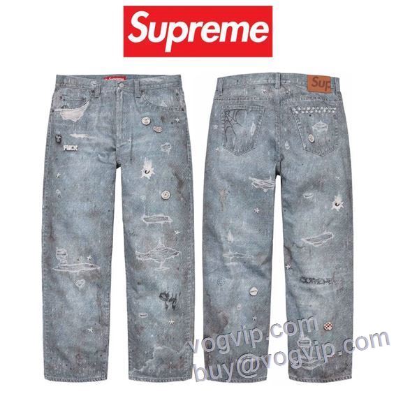 高品質 人気 Supreme HJR TROMPE L'OEIL LOOSE FIT JEAN 2025新作登場 柔らかな質感 シュプリームブランドスーパーコピー ジーンズ