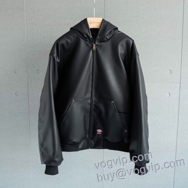 Supreme x Dickies Hooded Leather Work Jacket 2025春夏季超人気 革ジャンパー シュプリームブランドコピー シックスタイルに活躍