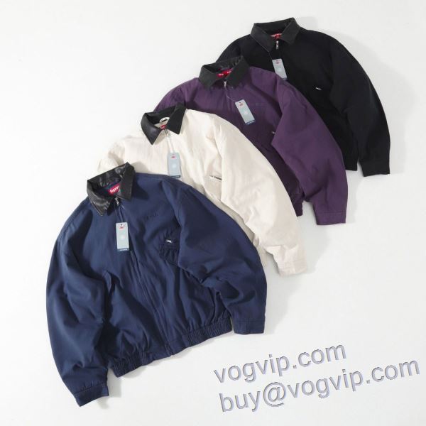 春夏に最も需要のある Supreme Leather Collar Utility Jacket 2025新作登場 中わたジャケット 3色可選 シュプリーム ブルゾン スーパーコピー