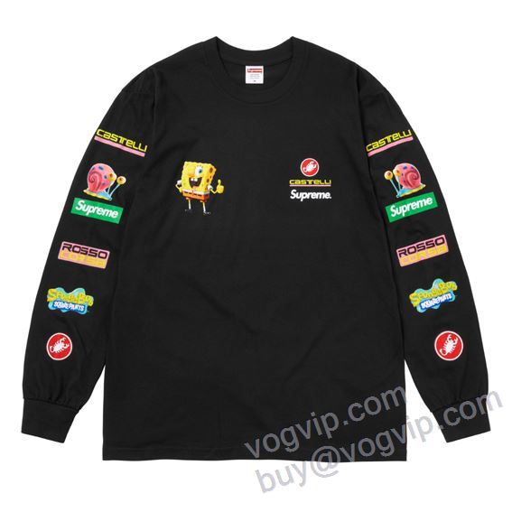 爆買い人気 SUPREME SS25 SPONGEBOB CASTELLI RACING LS TEE SUPWT025 長袖Tシャツ 2色可選 人気 ランキング シュプリームスーパーコピー 激安