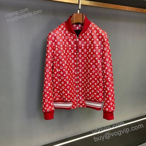 流通限定モデル シュプリームブランドスーパーコピー 2025人気通販 Supreme x Louis Vuitton Jacket SUPWT052 ブルゾン ジャケット 革ジャケット