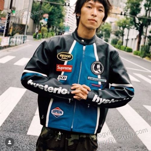 シュプリームスーパーコピー 2025秋冬新作 SUPREME X Vanson leather SUPWT055 ブルゾン ジャケット 革ジャケット 2色可選 韓国の人気