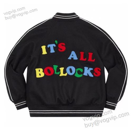 2025年モデル入荷 シュプリームブランドコピー Supreme Jamie Reid It's All Bollocks Varsity Jacket SUPWT087 スタイリッシュな印象 ブルゾン ジャケット 野球ウェア 2色可選