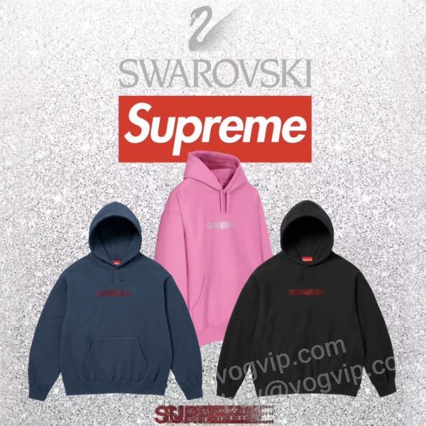 2025年モデル入荷 シュプリームコピーブランド SUPWT102 パーカー 3色可選 Supreme x Swarovski Motion Logo Hooded Sweatshirt
