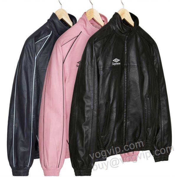 Supreme Umbro Leather Track Jacket SUPWT118 革ジャンパー 2025爆買い定番人気 シュプリームブランドコピー ジャケット 3色可選