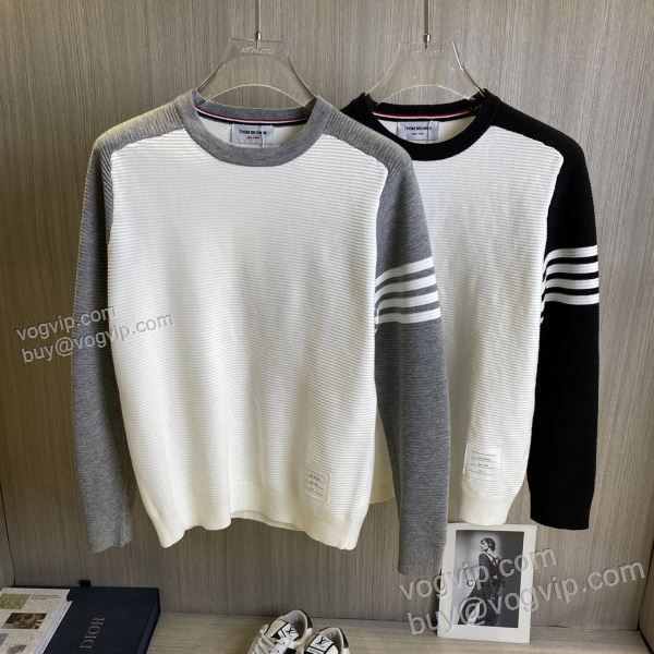 2025人気セール新作 トムブラウン THOM BROWNE TBWT049 ニット プルオーバーパーカー 2色可選 スーパーコピー n級品