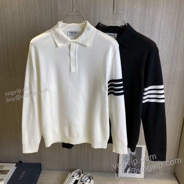 トムブラウン THOM BROWNE TBWT050 ニット 長袖Tシャツ 2色可選 2025人気セール新作 業界高品質スーパーコピー