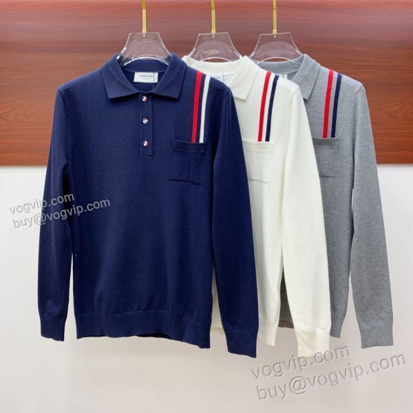 人気スーパーコピーブランド トムブラウン THOM BROWNE TBWT052 ニット 長袖Tシャツ 3色可選 2025人気セール新作