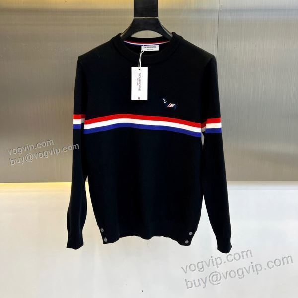 トムブラウン THOM BROWNE偽物ブランド TBWT080 ニット セーター 2色可選 2025お得低価