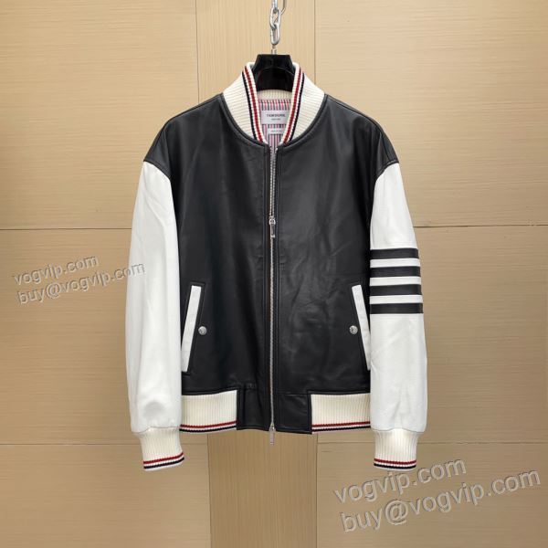 2025激安大特価100%新品 トムブラウン TBWT099 ブルゾン 革ジャンパー 革ジャケット THOM BROWNEブランド 偽物 通販