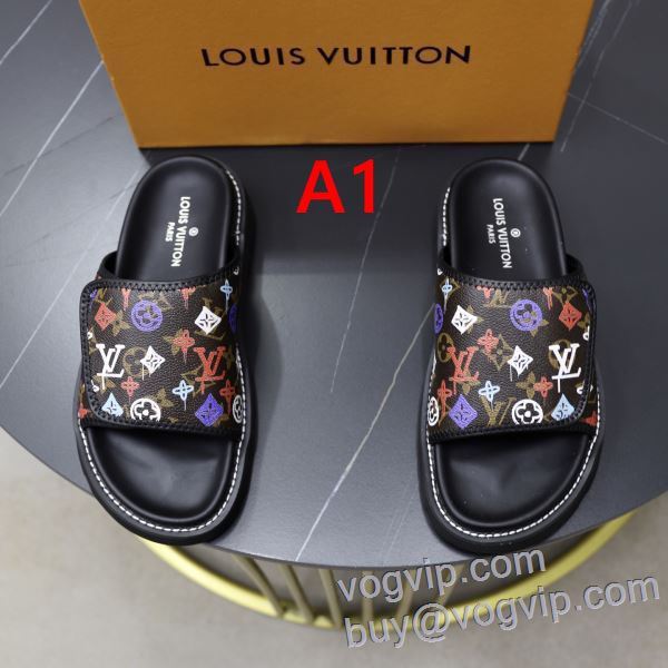 ルイ ヴィトン LOUIS VUITTONコピーブランド TXIELV018 2025爆買い定番人気 サンダル ビーチサンダル 2色可選 海外セレブ愛用