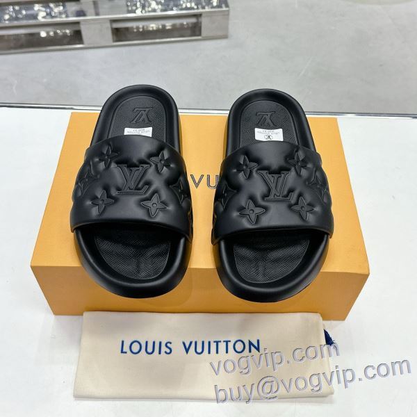 上品な輝きを放つ形 ルイ ヴィトン LOUIS VUITTONブランドコピー TXIELV022 サンダル シャワーサンダル 多色選択可 2025超激得新作