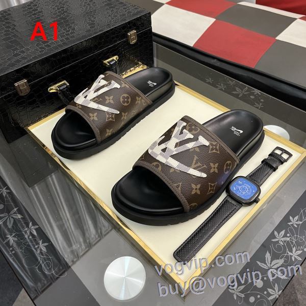 2025お買い得新品 ルイ ヴィトン TXIELV072 サンダル ビーチサンダル 4色可選 セレブ風  LOUIS VUITTONスーパーコピー 激安