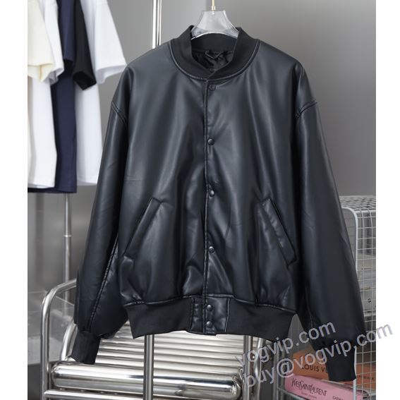 2025HOT大得価 バレンシアガ BALENCIAGAスーパーコピー 激安 WTBAL092 野球ウェア ブルゾン 革ジャケット