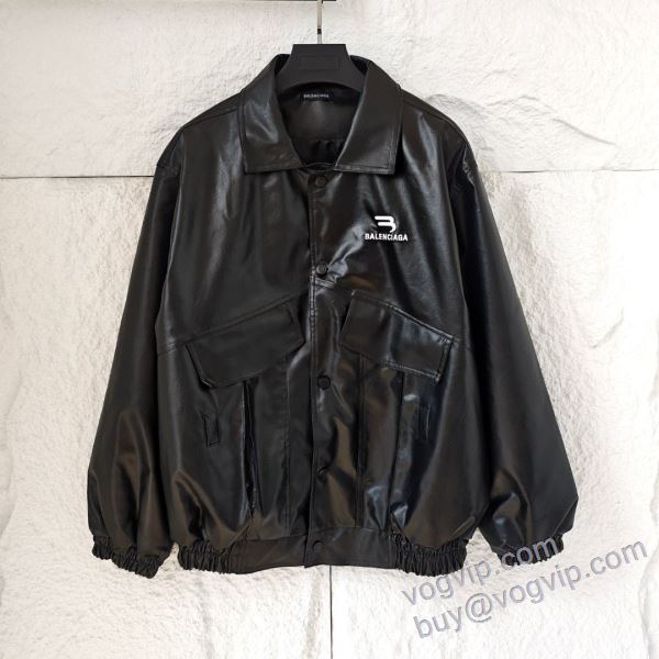 BALENCIAGAスーパーコピー 2025高級品 通販 バレンシアガ WTBAL124 野球ウェア ブルゾン 革ジャケット