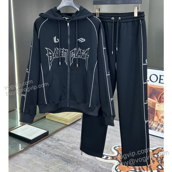 著名人の着用 バレンシアガ BALENCIAGA WTBAL275 2025HOT本物保証 パーカー 上下セット vogブランド コピー 優良店