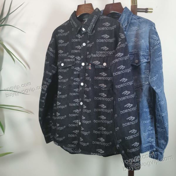2025お買い得品質保証 バレンシアガ ブランド 偽物 通販 最旬アイテム WTBAL286 デニムジャケット ブルゾン 2色可選