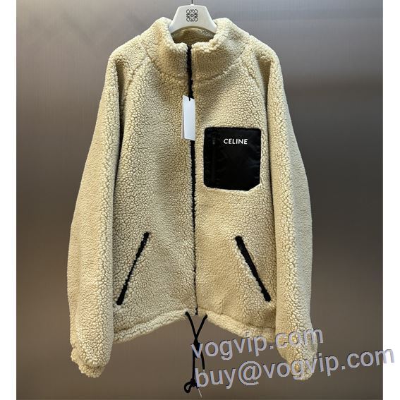 最安値に挑戦 セリーヌ ブランドコピー 2025HOT新品 ウールコート ブルゾン 防寒 暖かい あったか 秋 秋冬 秋服