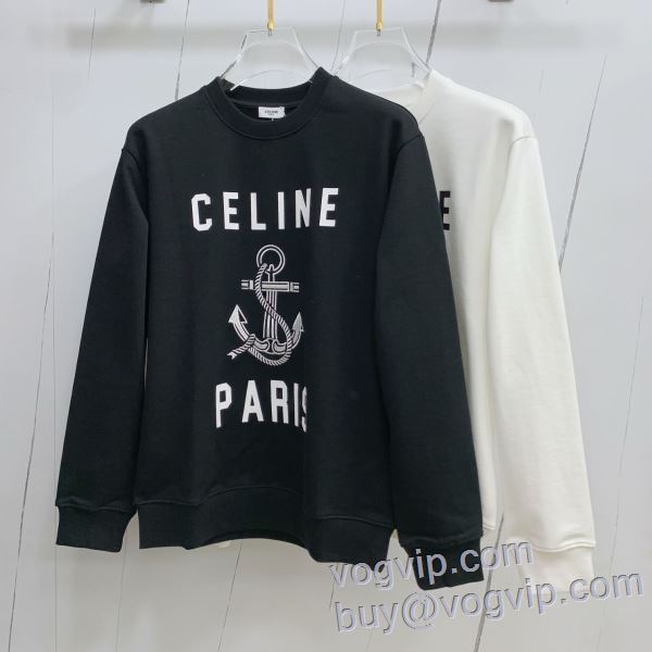 2025品質保証定番人気 セリーヌ CELINE偽物ブランド 今買い◎得 プルオーバーパーカー 2色可選 カジュアル 無地 暖かい 防寒 おしゃれ