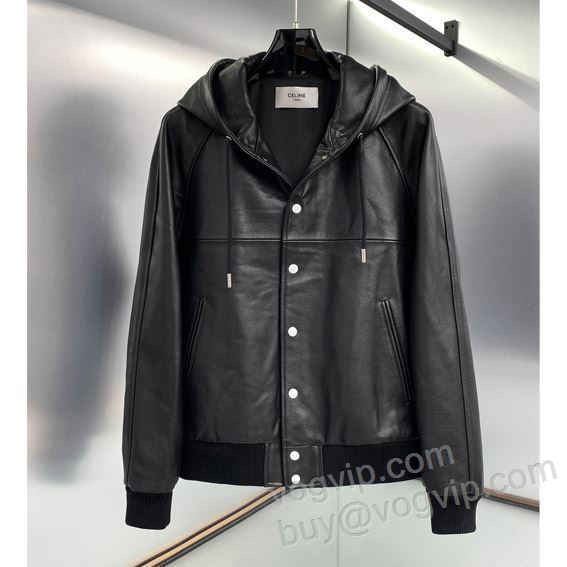 2025本物保証 セリーヌ ブランドコピー WTCEL038 牛革 革ジャンパー ジャケット、上着