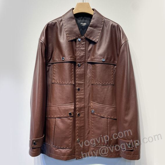 2025新品本物 フェンディブランドコピー WTFEN084 ブルゾン 革ジャンパー ジャケット、上着