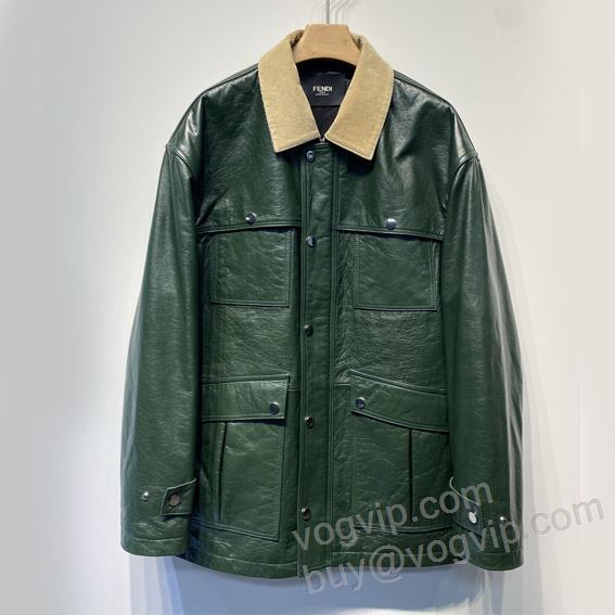 ブルゾン 革ジャンパー 2025お買い得本物保証 フェンディコピー ブランド WTFEN087 ジャケット、上着