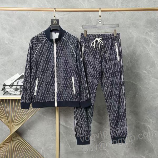 2025超人気新品 フェンディ FENDIブランドスーパーコピー WTFEN137 ジャージセット 上下セット 2色可選