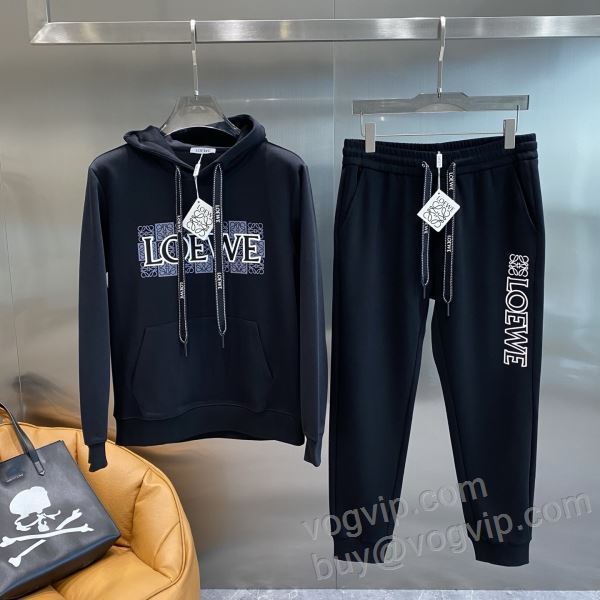 2025品質保証大人気 ロエベ WTLOE055 パーカー 上下セット 3色可選 LOEWEスーパーコピー 激安