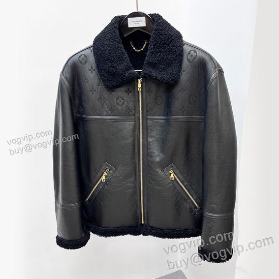 高品質 ルイ ヴィトン コピーブランド WTLV281 革ジャケット 革ジャンパー 2025秋冬季超人気