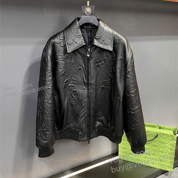 2025HOT本物保証 ルイ ヴィトン WTLV289 革ジャケット 革ジャンパー 2色可選 LOUIS VUITTONコピー ブランド 肌触りの気持ちい