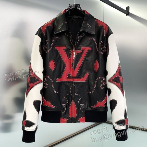 大人キレイに仕立てる 革ジャケット 革ジャンパー 2025お得人気セール ルイ ヴィトン LOUIS VUITTON WTLV297 VOGブランドスーパーコピー