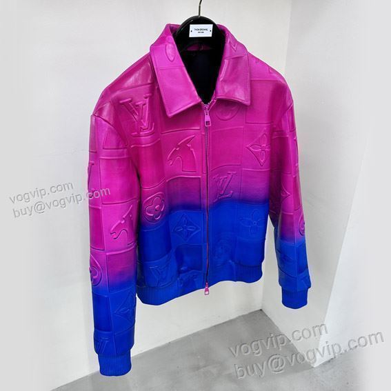 ルイ ヴィトン ブランド 偽物 通販 WTLV317 大人っぼい 革ジャケット 革ジャンパー 2025超人気新品