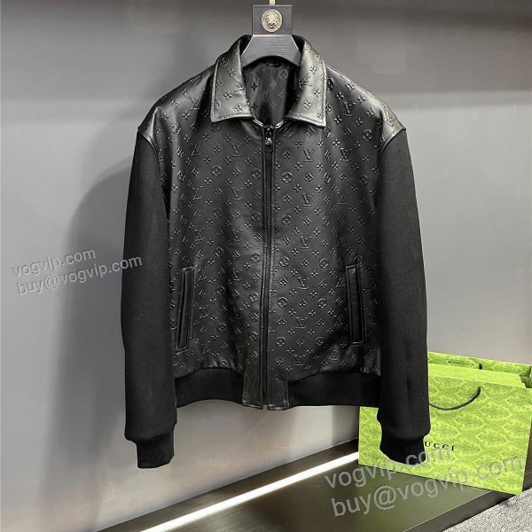 オリジナル ルイ ヴィトン LOUIS VUITTONブランドコピー WTLV324 2025高級品 通販 革ジャケット 革ジャンパー 2色可選