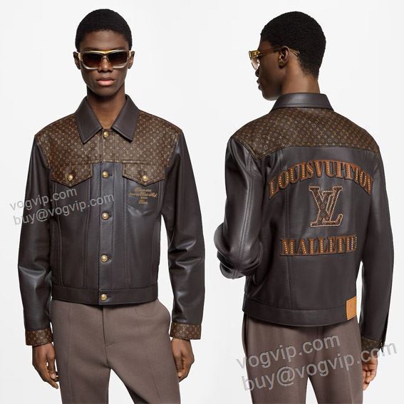 2025高級品 通販 ルイ ヴィトン WTLV325 革ジャケット 革ジャンパー LOUIS VUITTONスーパーコピー デザイン性の高い