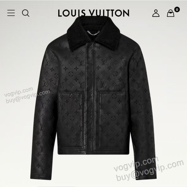 革ジャケット 2025割引セール ルイ ヴィトン LOUIS VUITTONコピーブランド WTLV330 革ジャンパー 上品に着こなせ