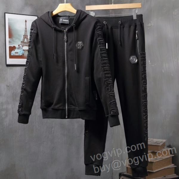 フィリッププレイン スーパーコピー 激安 WTPP006 2025秋冬季超人気 ダイヤ付き ジャージセット 上下セット