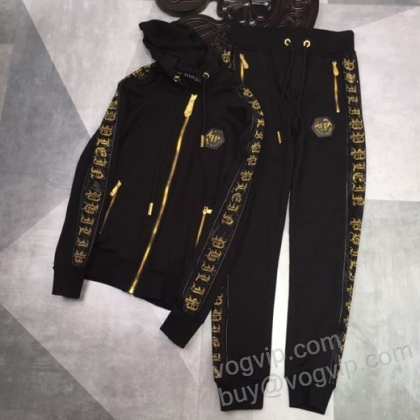 フィリッププレイン PHILIPP PLEINコピー WTPP014 2025HOT大人気 ダイヤ付き ジャージセット 上下セット