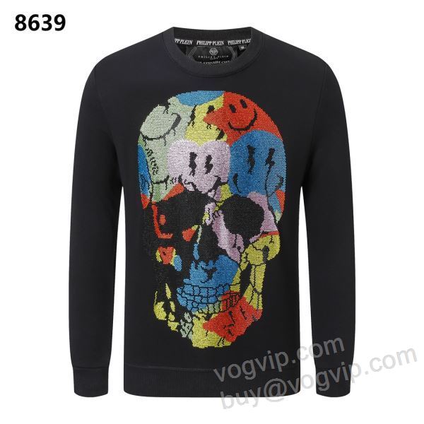 2025お得本物保証 フィリッププレイン PHILIPP PLEINスーパーコピー 激安 WTPP017 ダイヤ付き プルオーバーパーカー