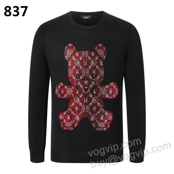 フィリッププレイン ブランドコピー WTPP034 2025超人気新品 ダイヤ付き ニット セーター