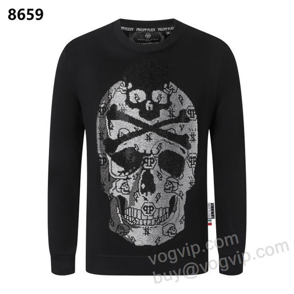 プルオーバーパーカー 2025超人気新品 フィリッププレイン コピー WTPP036 ダイヤ付き