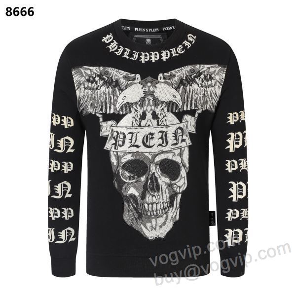 フィリッププレイン ブランドスーパーコピー WTPP043 ダイヤ付き 2025激安大特価爆買い プルオーバーパーカー