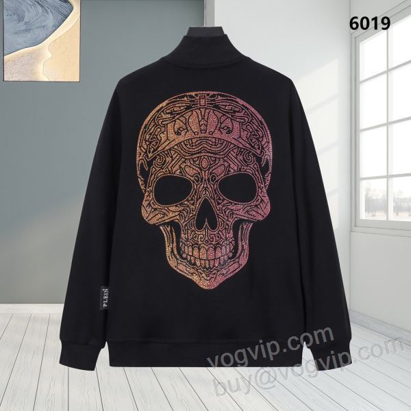 2025驚きの破格値安い フィリッププレイン PHILIPP PLEINブランドコピー WTPP045 ダイヤ付き パーカー ブルゾン ジャケット、上着