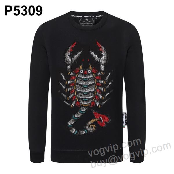 フィリッププレイン PHILIPP PLEINブランドスーパーコピー WTPP054 ダイヤ付き 2025秋冬季新作 プルオーバーパーカー