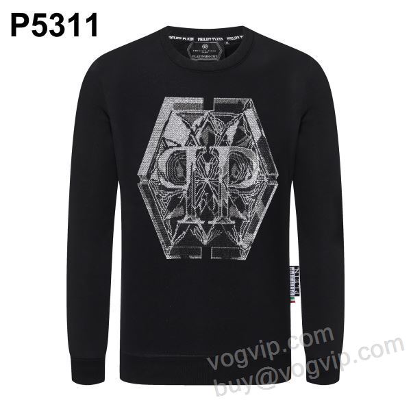 2025人気定番豊富な フィリッププレイン スーパーコピー 激安 WTPP061 ダイヤ付き プルオーバーパーカー