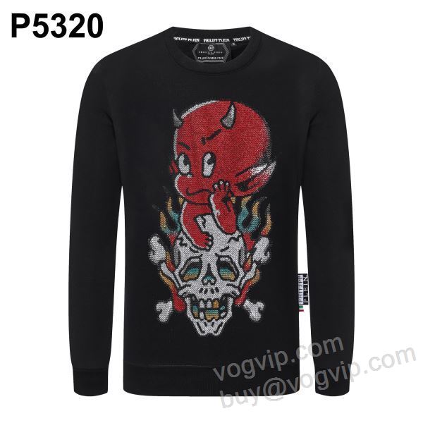 2025人気定番豊富な WTPP063 ダイヤ付き プルオーバーパーカー フィリッププレイン 偽物ブランド