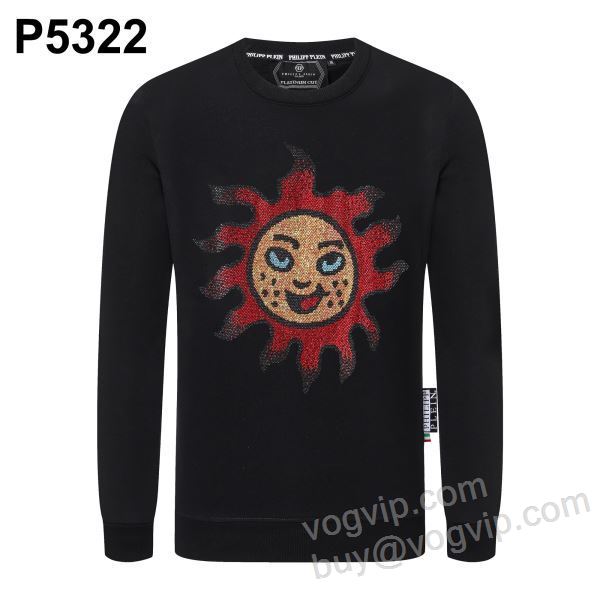 2025数量限定セール フィリッププレイン ブランドスーパーコピー WTPP065 ダイヤ付き プルオーバーパーカー