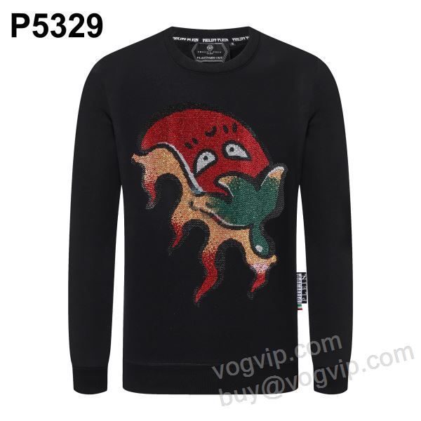 PHILIPP PLEINスーパーコピー 激安 2025限定セール高品質 フィリッププレイン WTPP072 ダイヤ付き プルオーバーパーカー