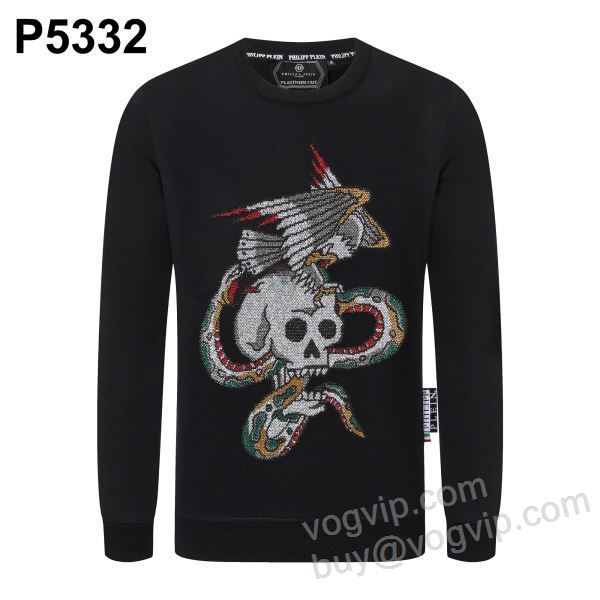 2025新商品！ フィリッププレイン WTPP075 ダイヤ付き プルオーバーパーカー PHILIPP PLEINスーパーコピー