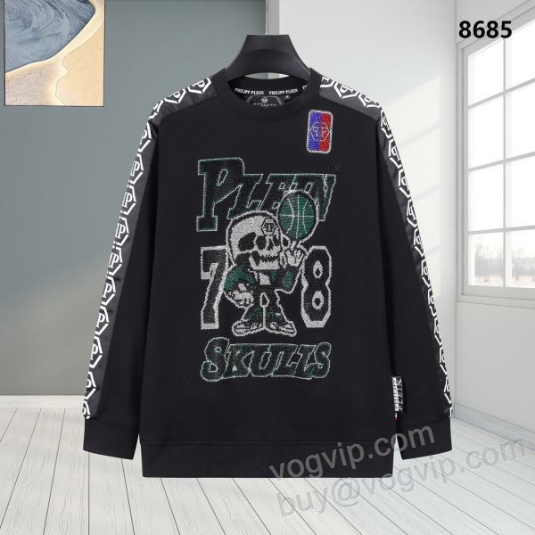 2025年モデル入荷 フィリッププレイン ブランドコピー WTPP089 ダイヤ付き プルオーバーパーカー